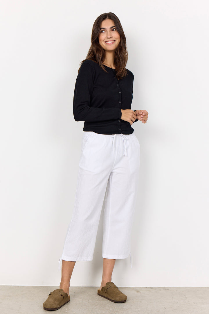 COTTON TIE HEM CAPRI