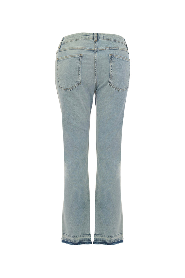 Light blue jeans on a white background