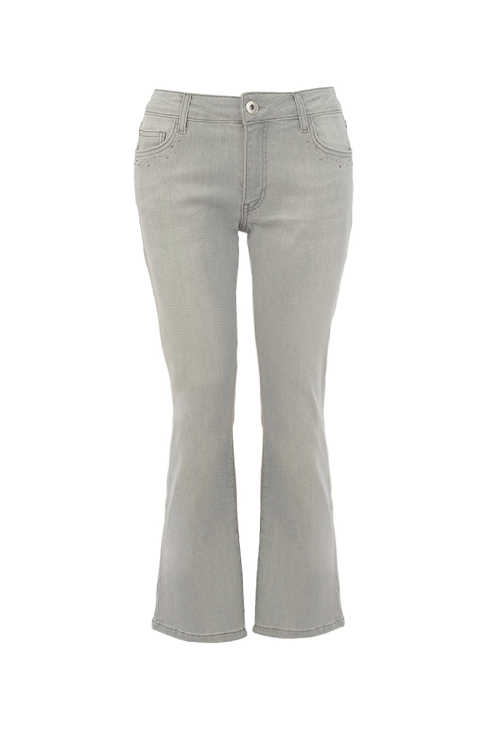 Light gray jeans on a white background