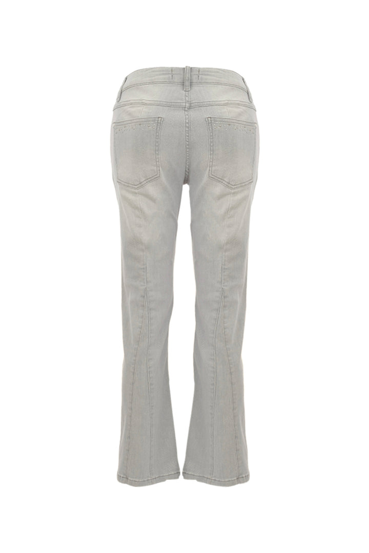 CROP JEAN WITH BACK V PANEL HEM