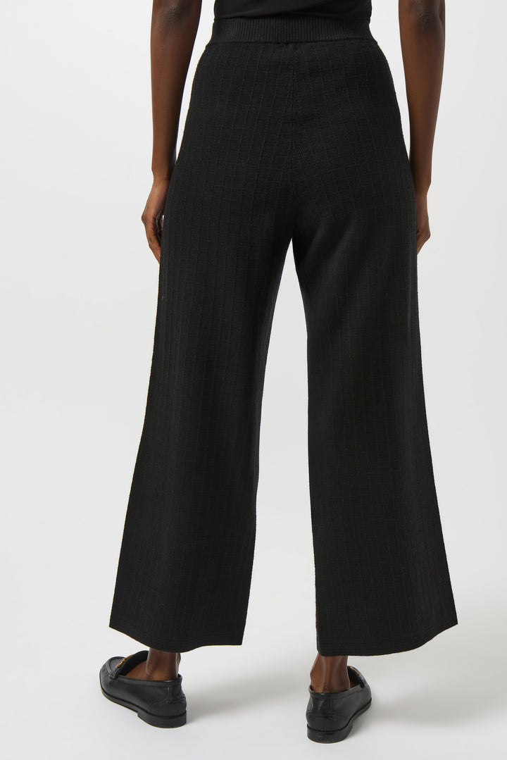 BLACK KNIT PANT WITH PATCH POCKETS