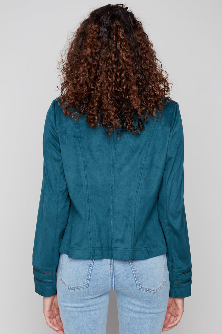 FAUX SUEDE MOTO JACKET