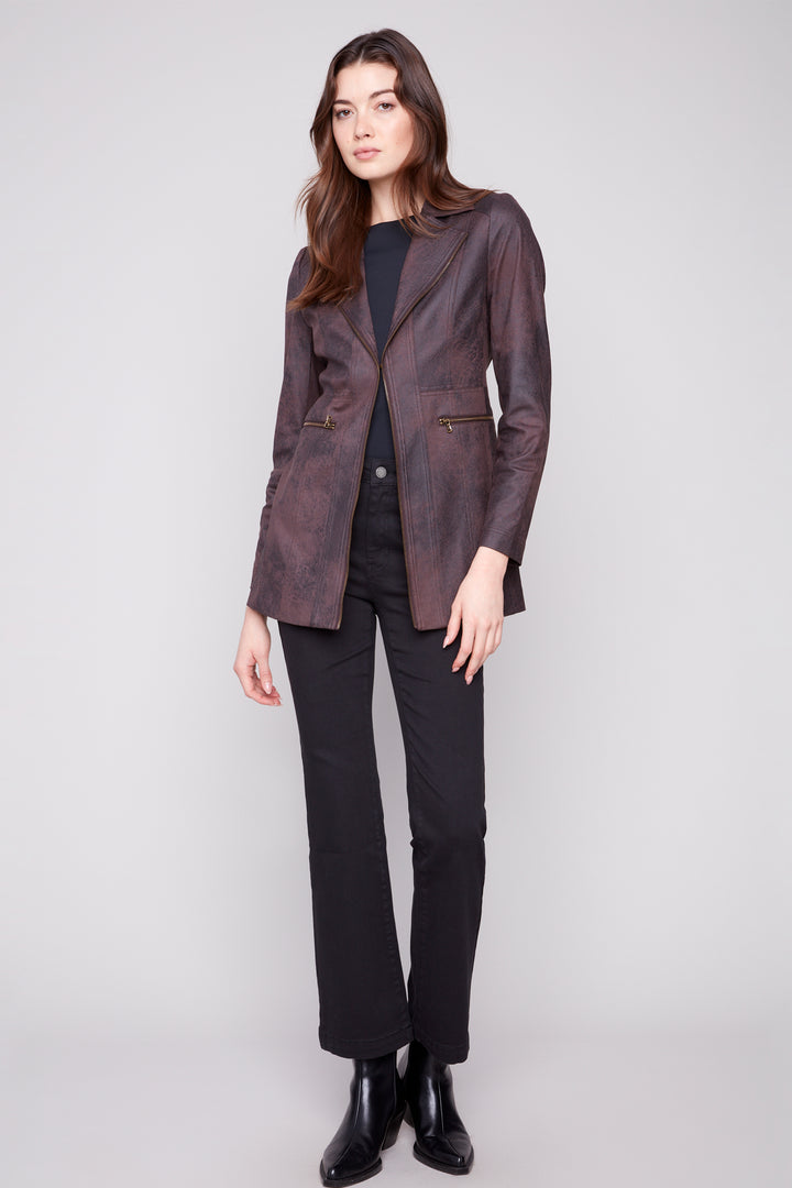 LONG FAUX SUEDE MOTO JACKET