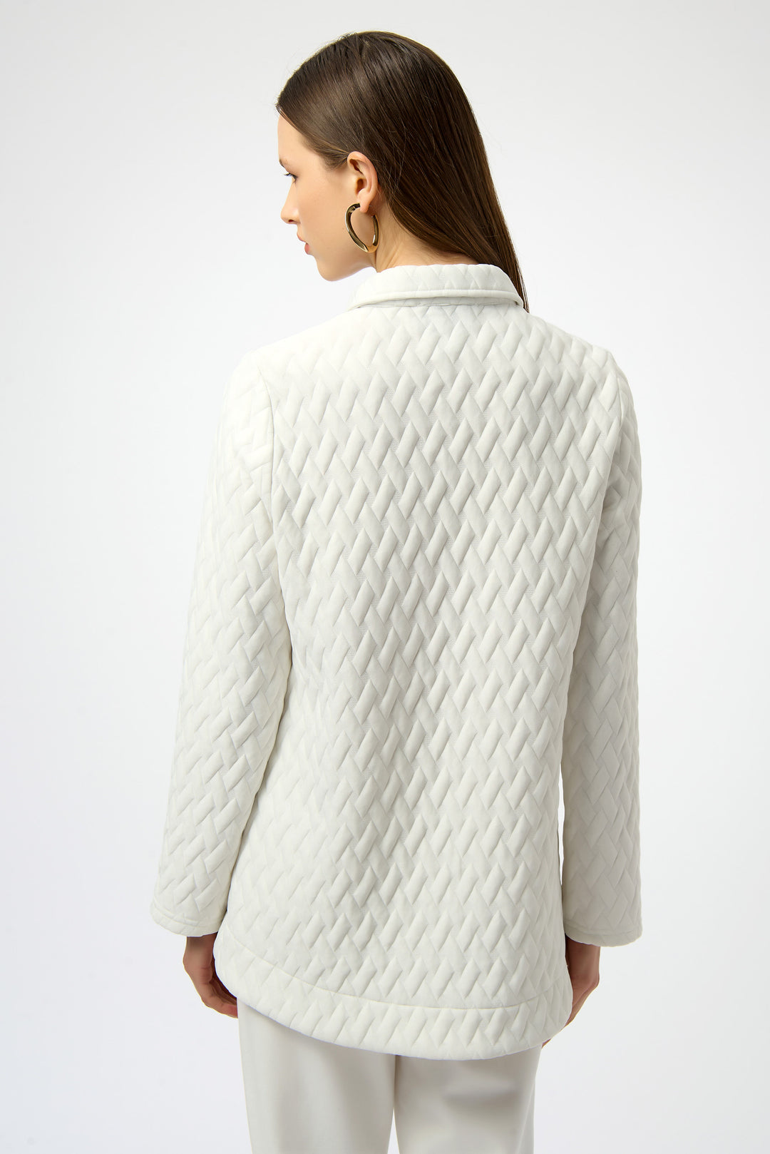 VANILLA QUILTED BASKETWEAVE JACKET
