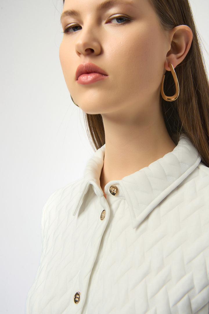 VANILLA QUILTED BASKETWEAVE JACKET