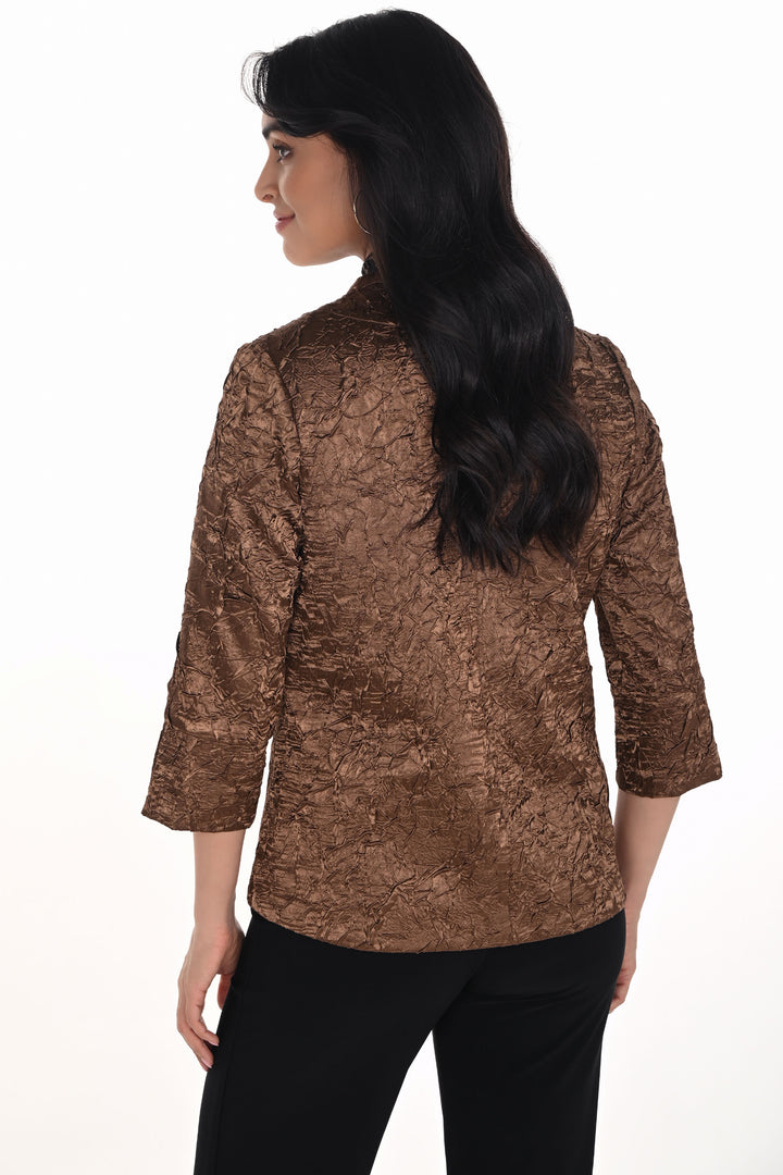 COPPER CRINKLE TEXTURED JACKET