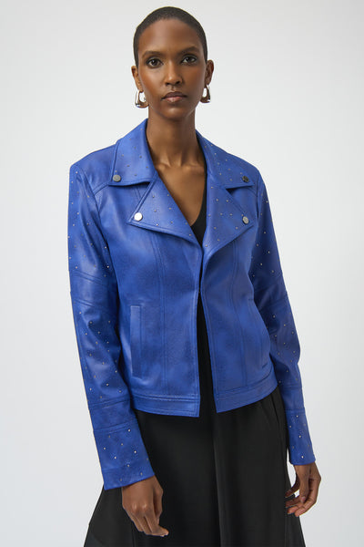 FAUX SUEDE JACKET WITH RHINESTONES – Aldila Boutique