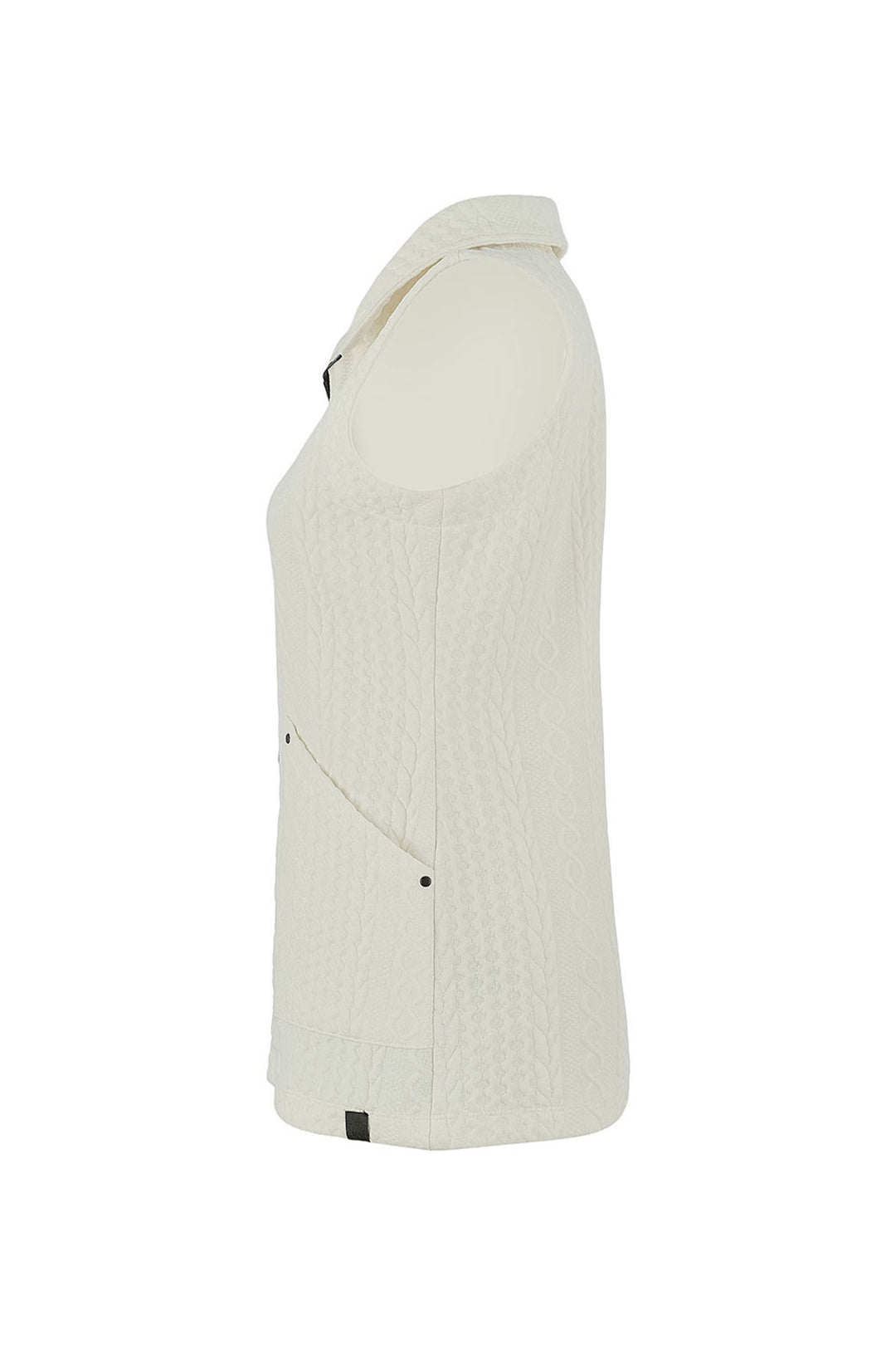 LONG EMBOSSED CABLE ZIP VEST