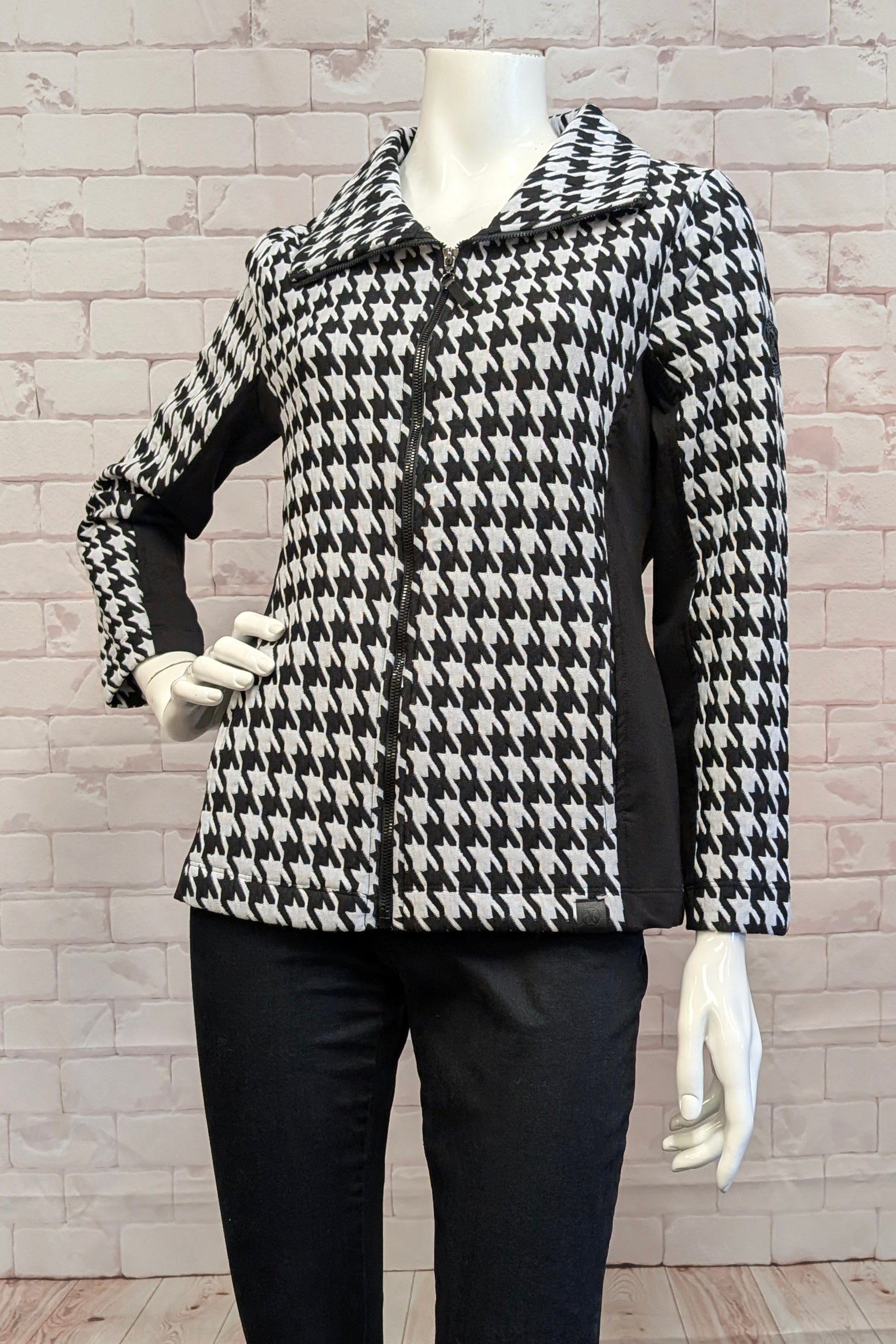 HOUNDSTOOTH ZIP JACKET – Aldila Boutique