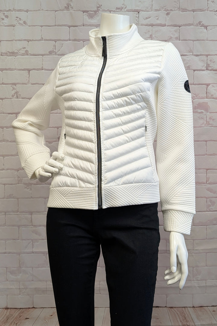 GRAPHIC LINES & PUFFY ZIP JACKET