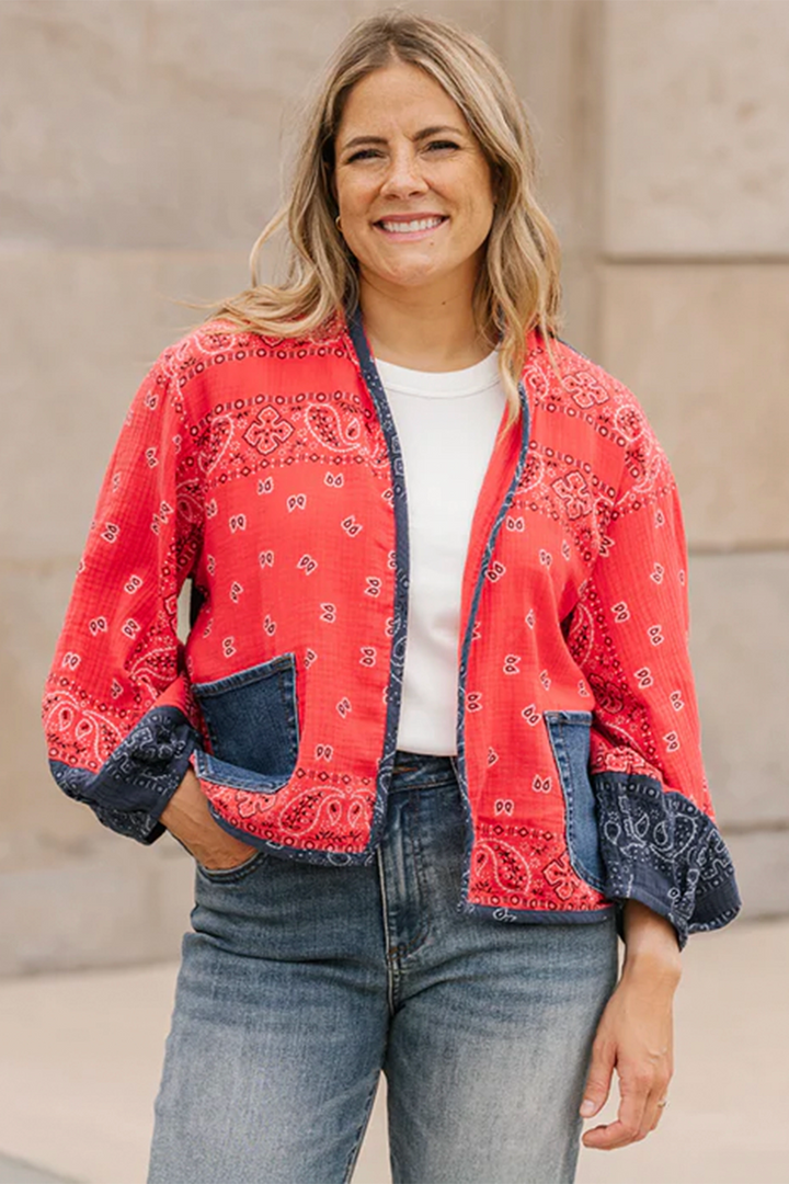 BANDANA MIX GAUZE CARDI