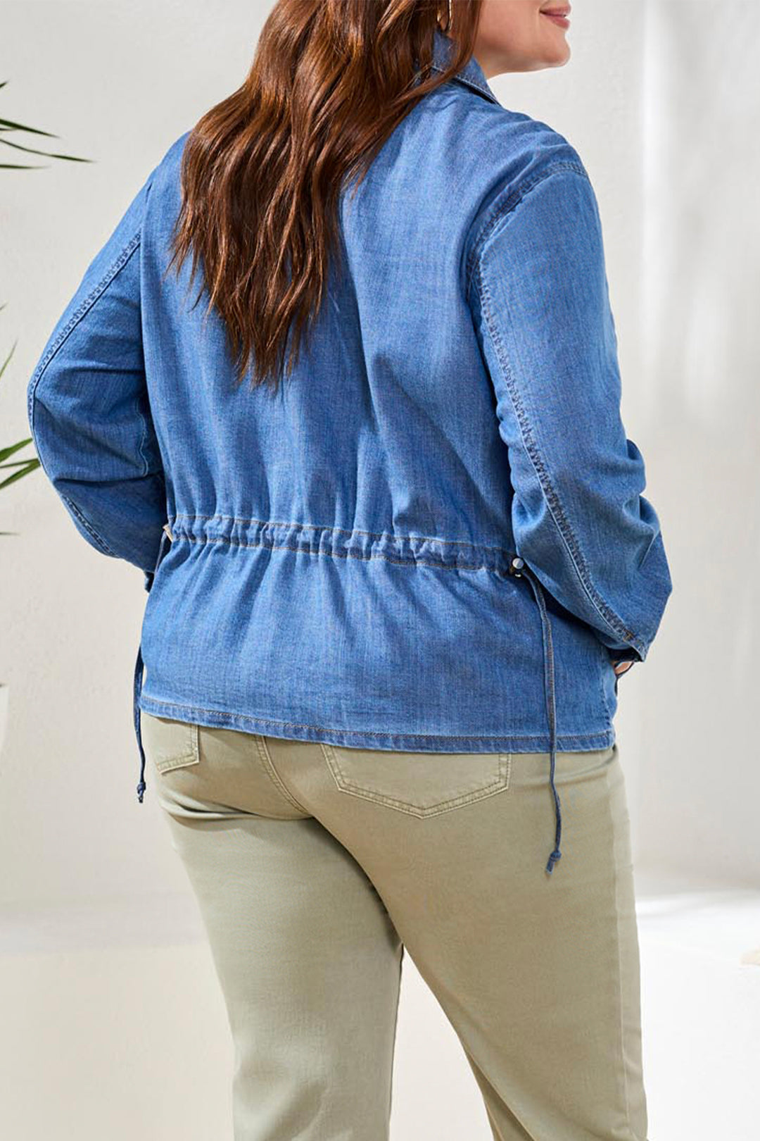 DRAWSTRING BACK DENIM JACKET