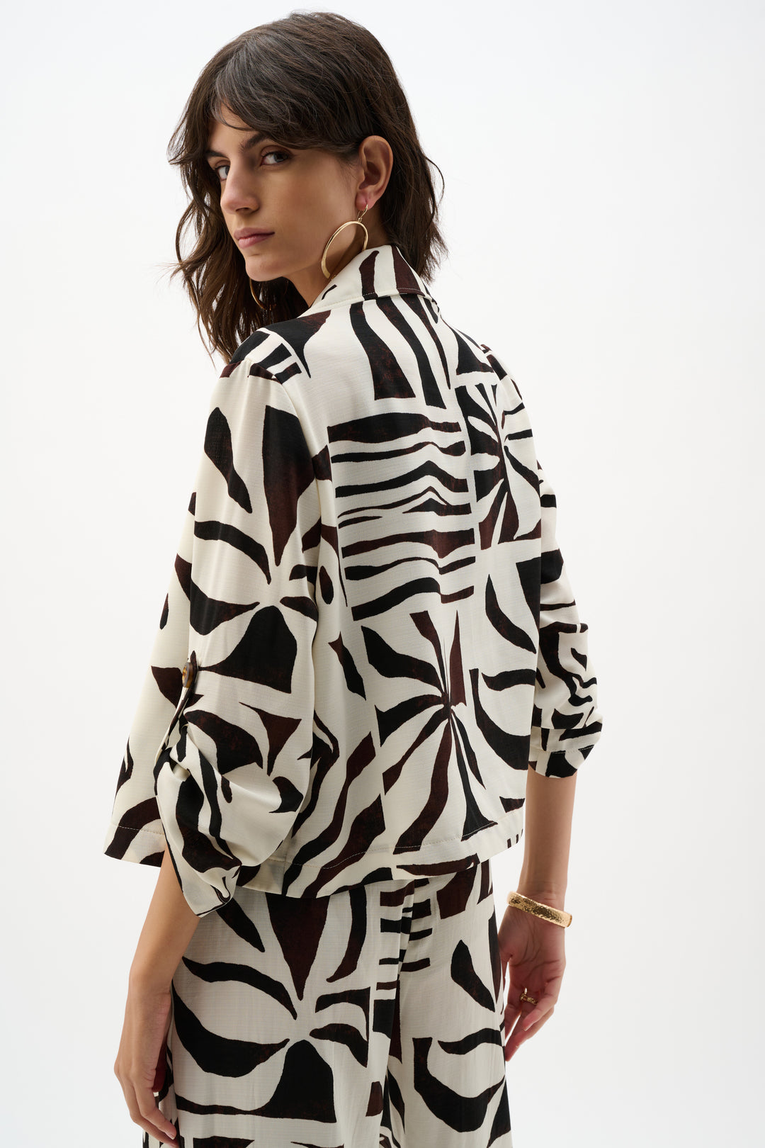 FRAMED PALMS TAB SLEEVE BOXY JACKET