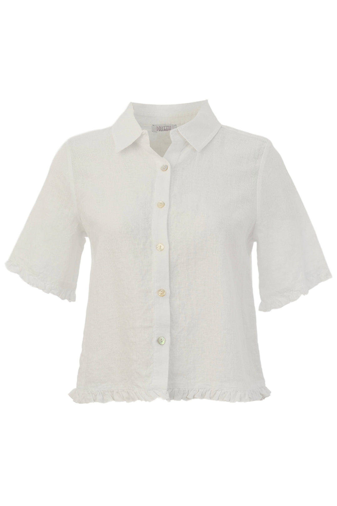LINEN SS RUFFLE EDGE SHIRT JACKET