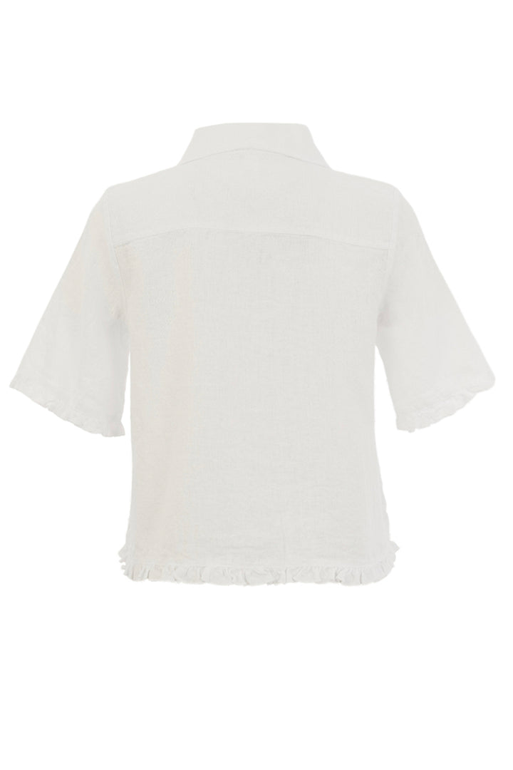 LINEN SS RUFFLE EDGE SHIRT JACKET