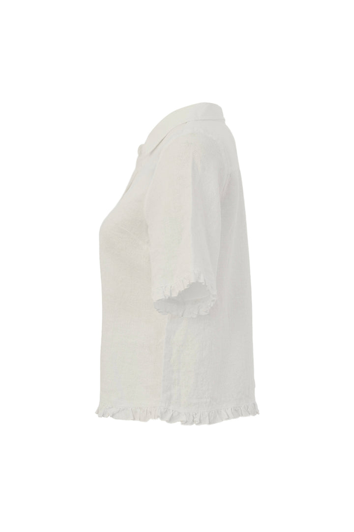 LINEN SS RUFFLE EDGE SHIRT JACKET