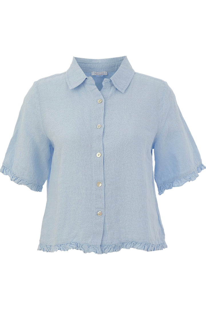 LINEN SS RUFFLE EDGE SHIRT JACKET