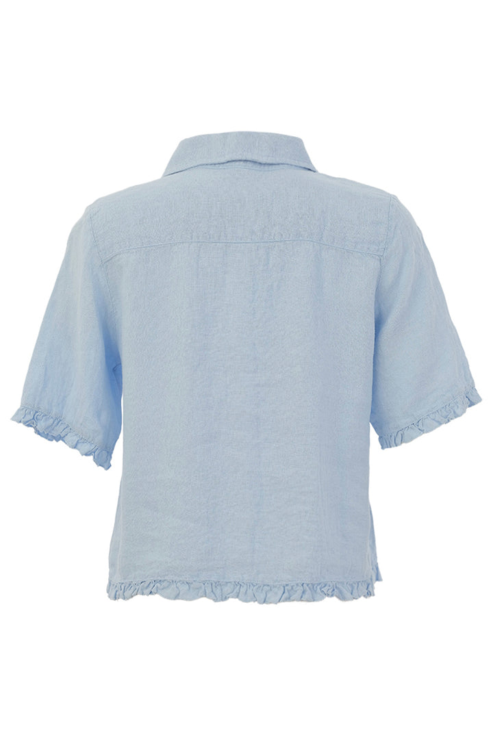 LINEN SS RUFFLE EDGE SHIRT JACKET