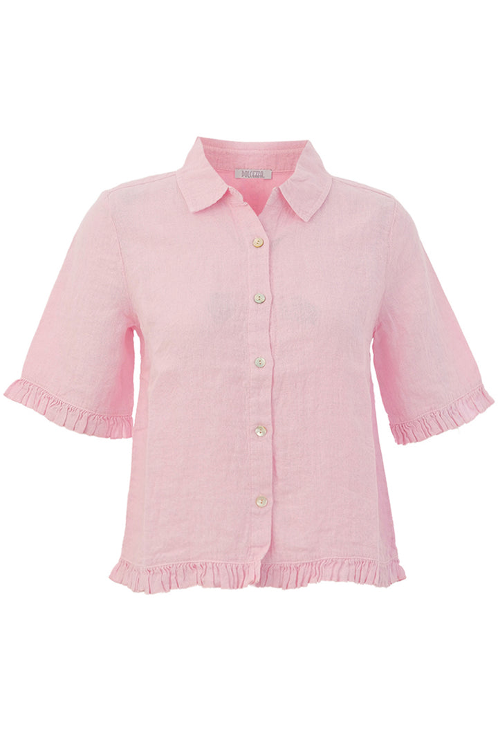 LINEN SS RUFFLE EDGE SHIRT JACKET