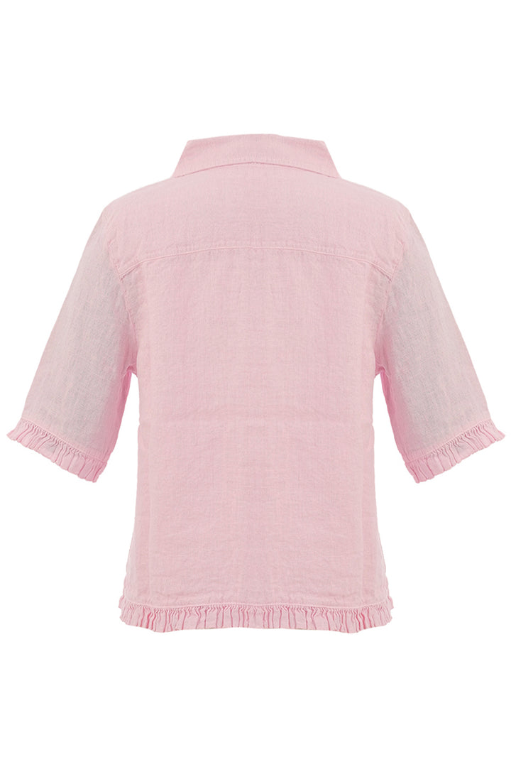 LINEN SS RUFFLE EDGE SHIRT JACKET