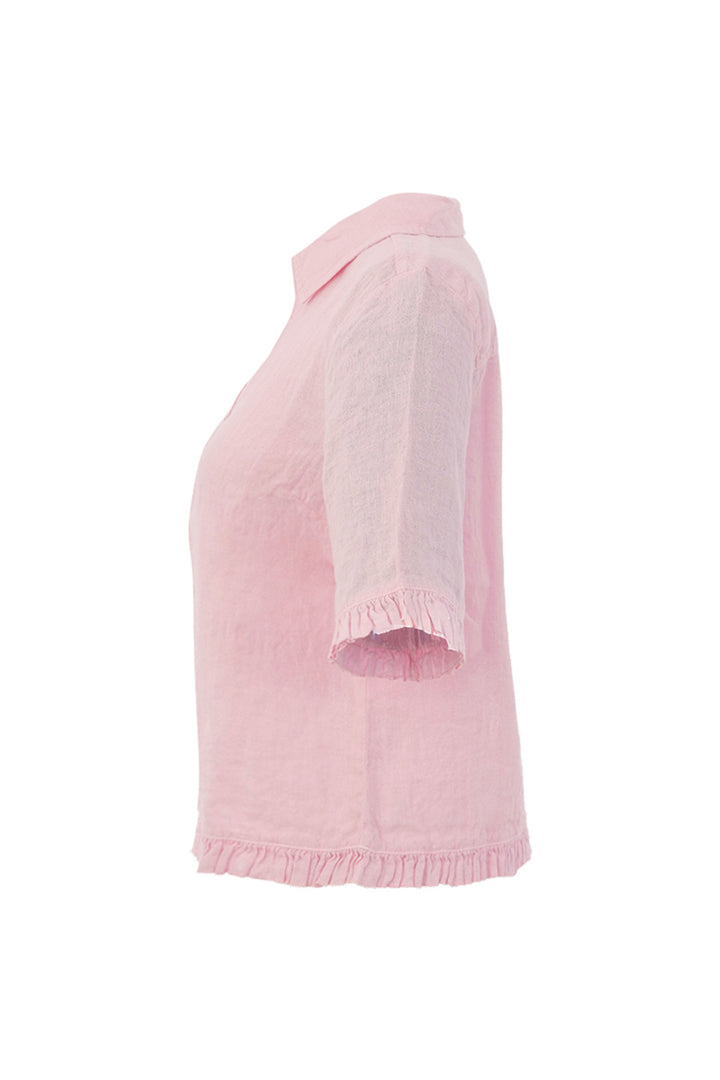 LINEN SS RUFFLE EDGE SHIRT JACKET
