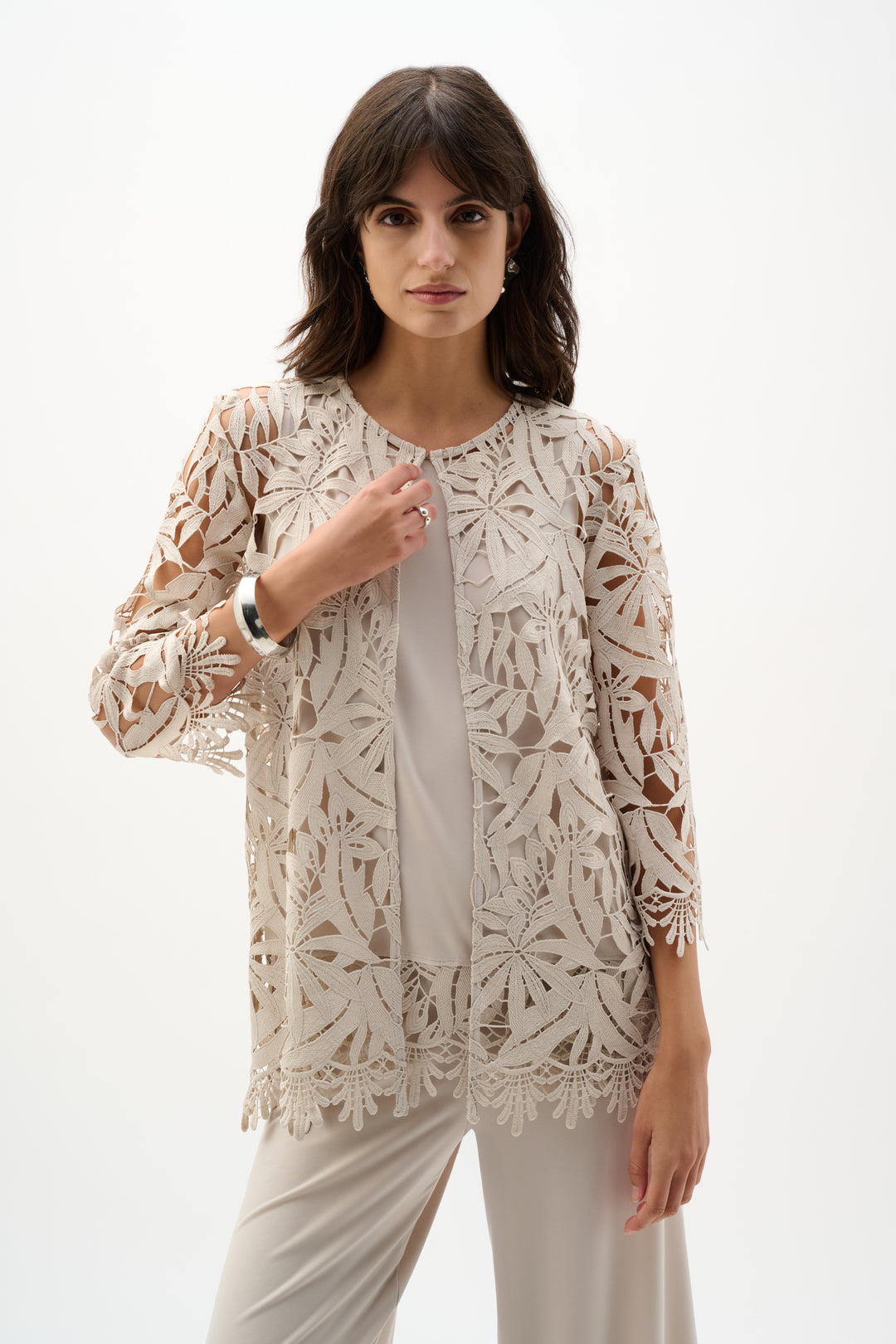 Lace light jacket, open front style 
