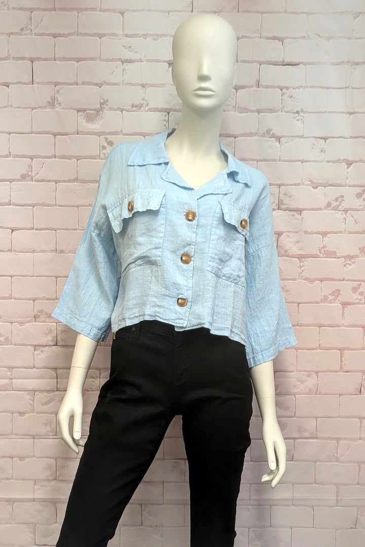 LINEN BOXY JACKET