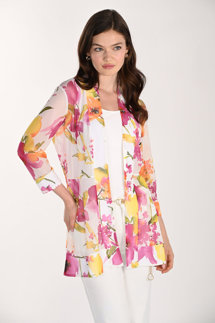 FLORAL MESH CARDIGAN
