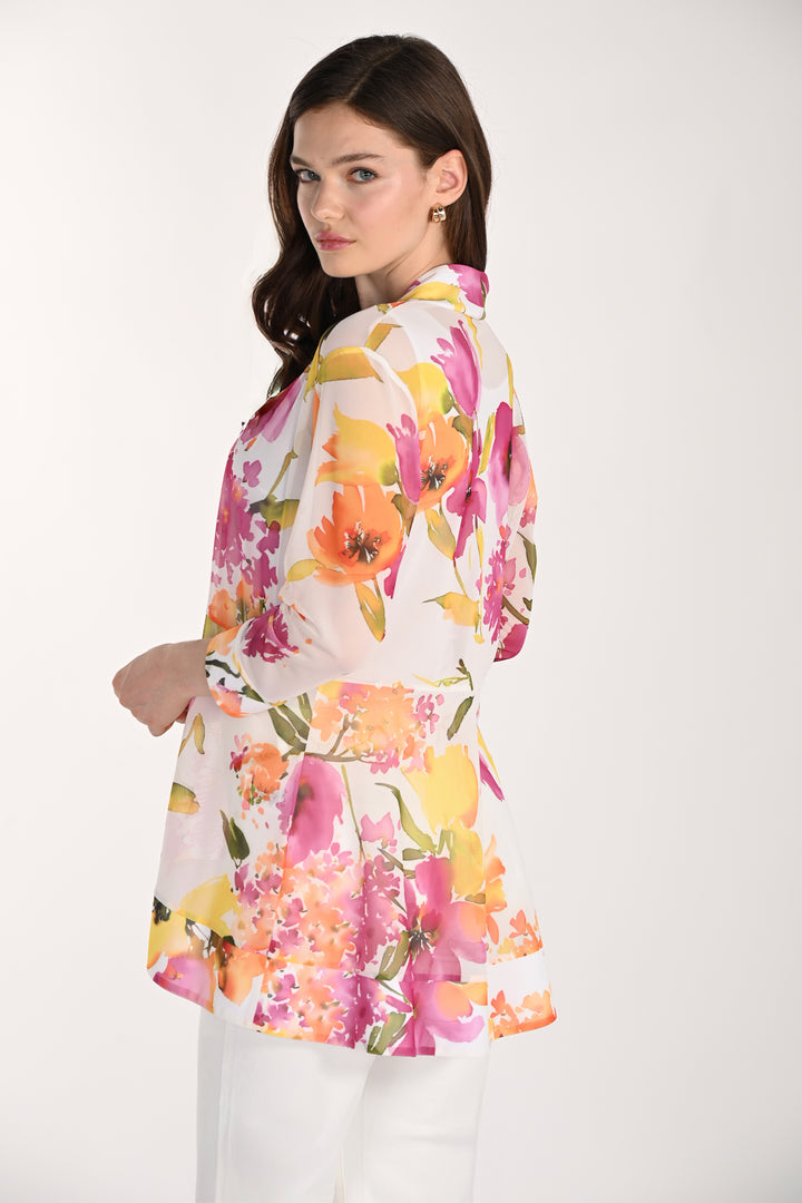FLORAL MESH CARDIGAN