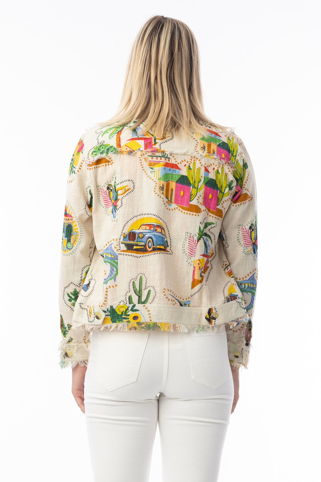 COTTON FRAYED EDGES JACKET