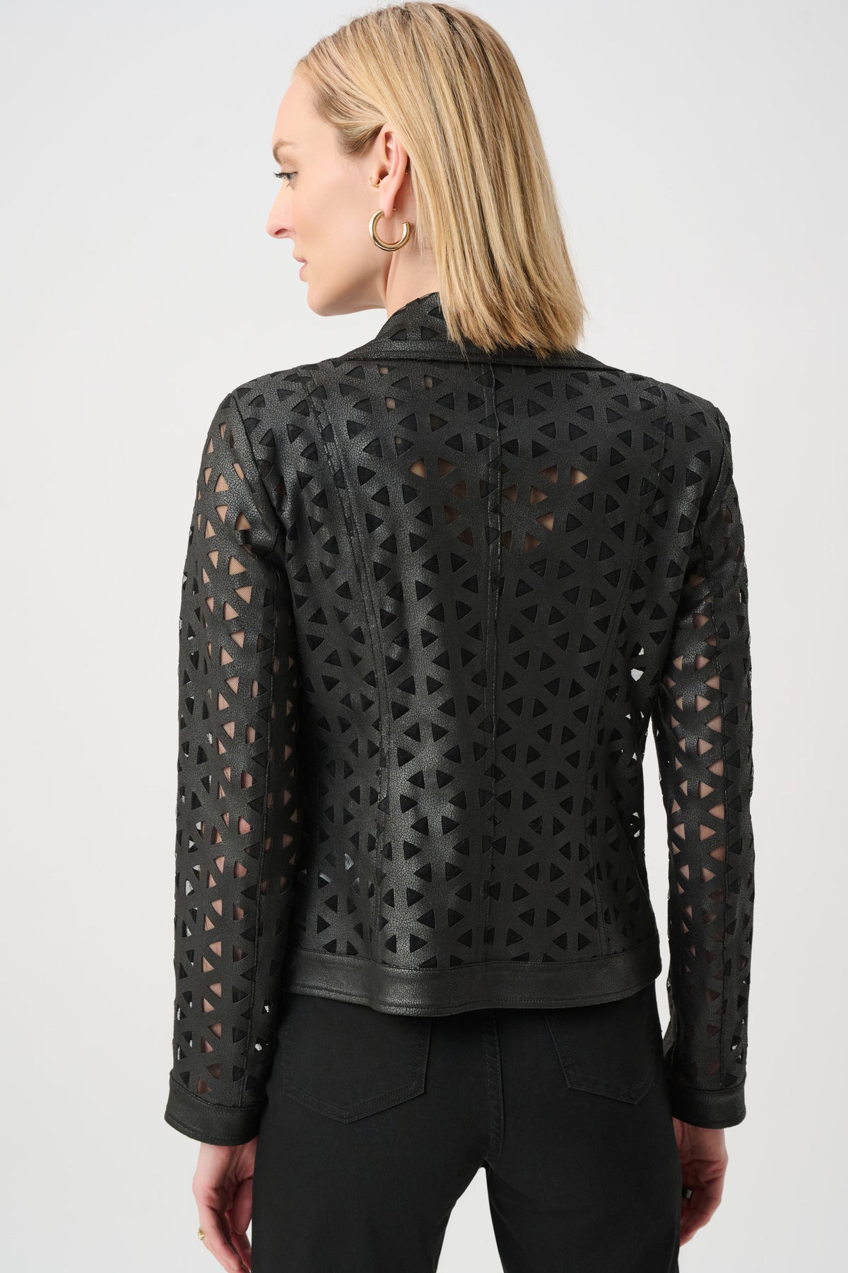 LASER CUT FAUX SUEDE & MESH MOTO JACKET – Aldila Boutique