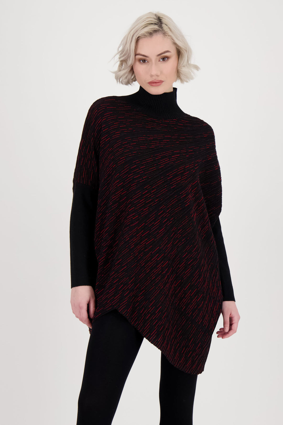 Gabby Isabella Fall 2024 This Lurex Asymmetrical Hem Tunic is the perfect way to add effortless style to your wardrobe! With a relaxed fit, you can keep it casual or dress it up for any occasion.