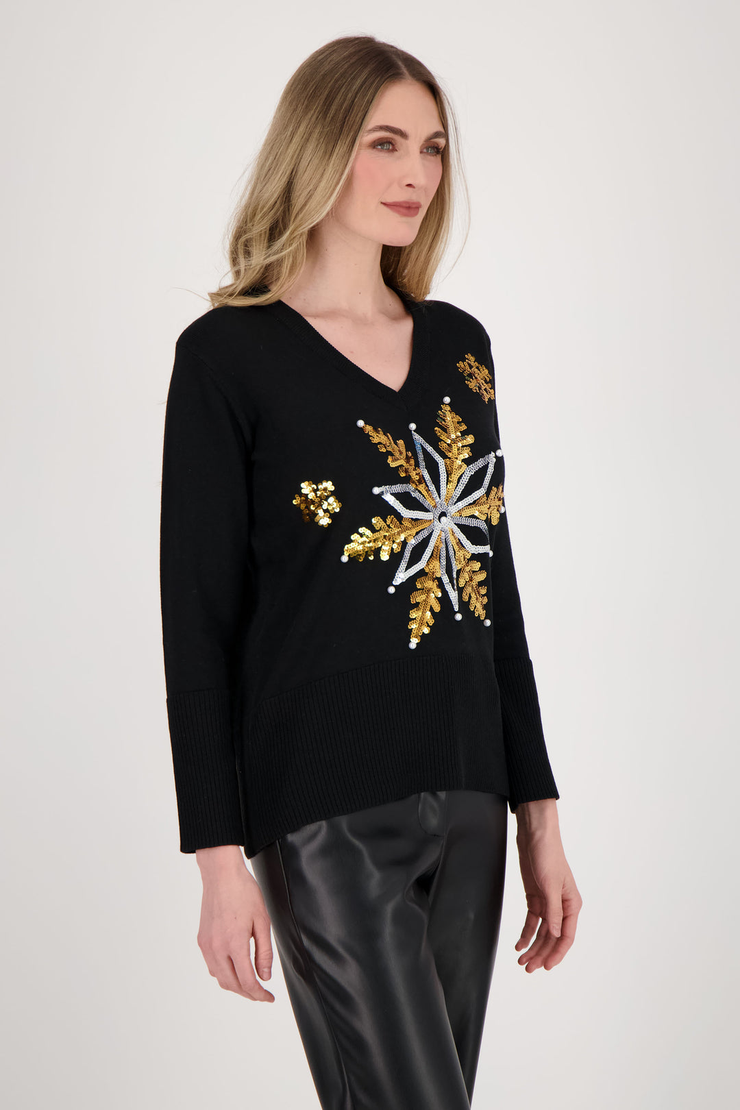 SPARKLE SNOWFLAKE CHRISTMAS SWEATER