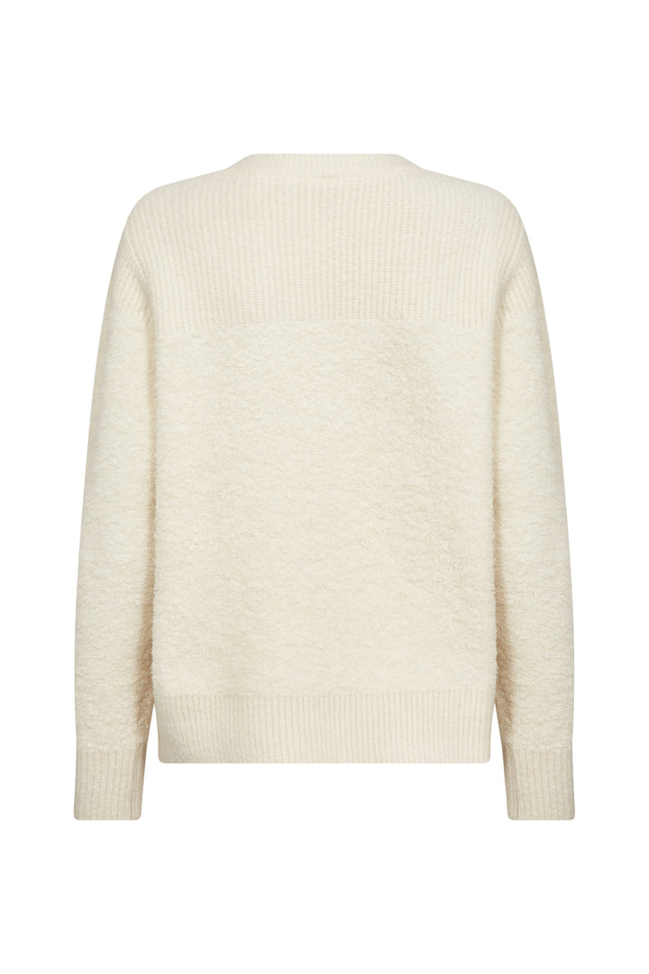 CREAM BOUCLE LS SWEATER TOP