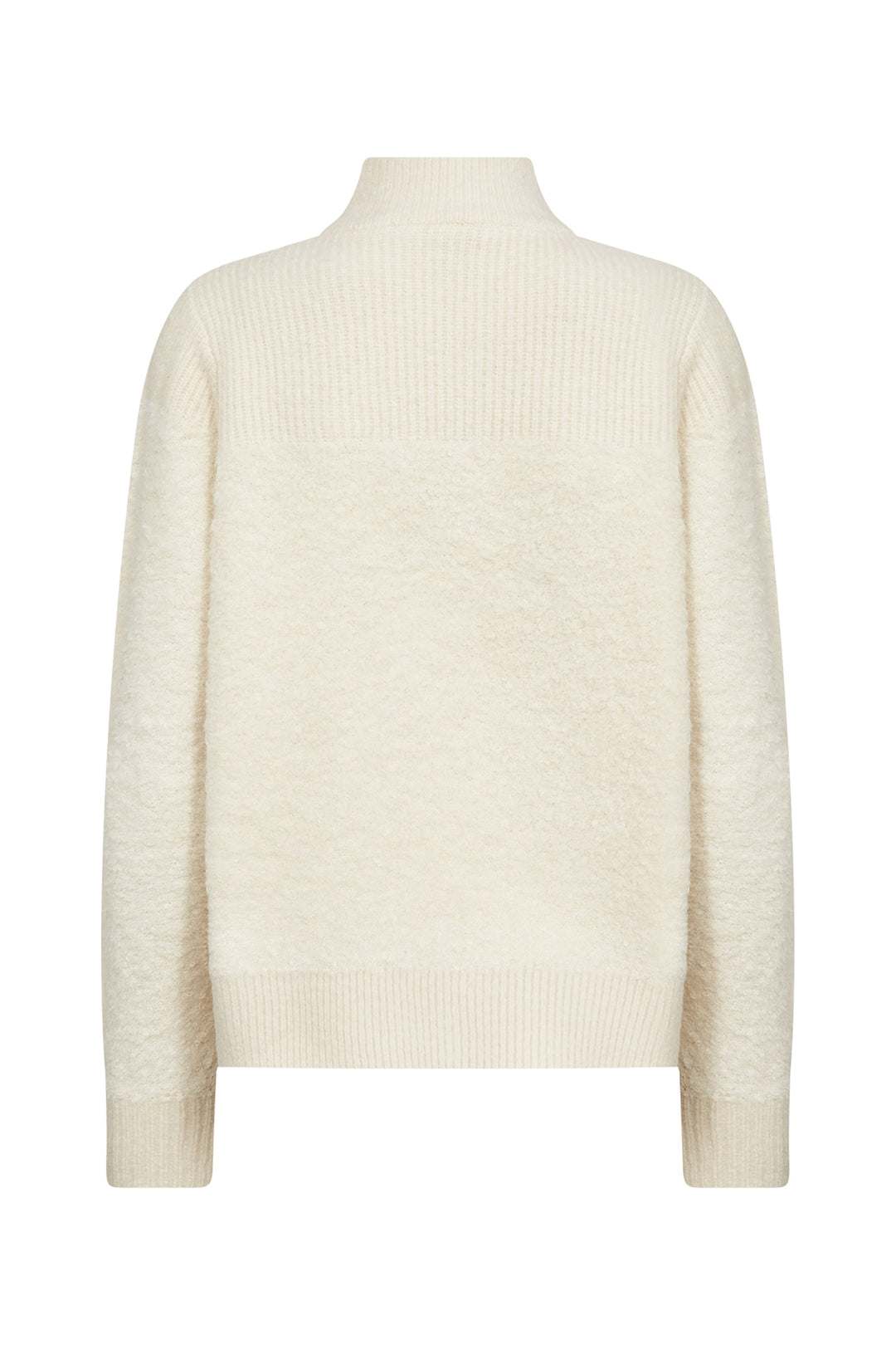 CREAM BOUCLE ZIP CARDIGAN