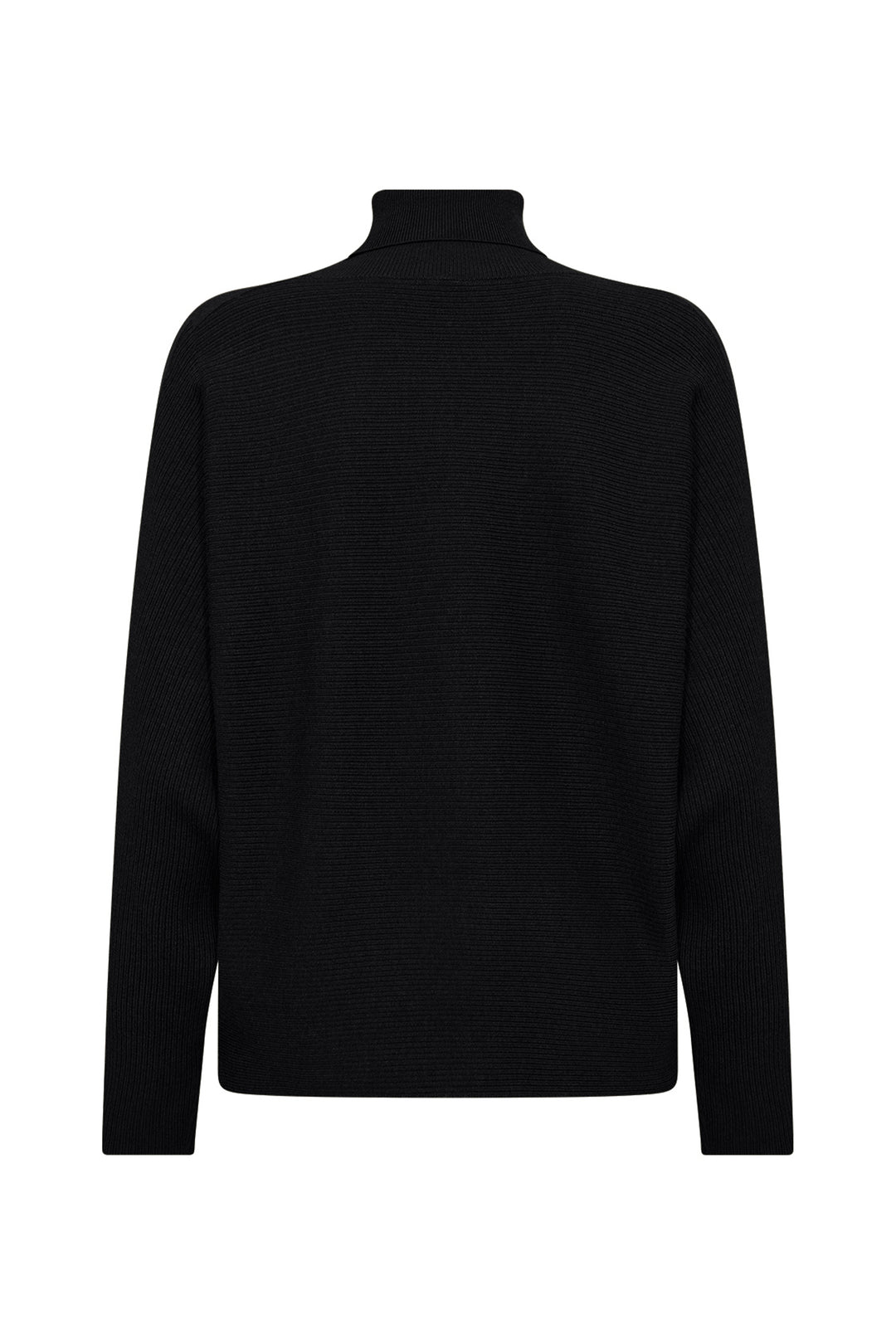 BLACK RIB T-NECK DOLMAN TOP