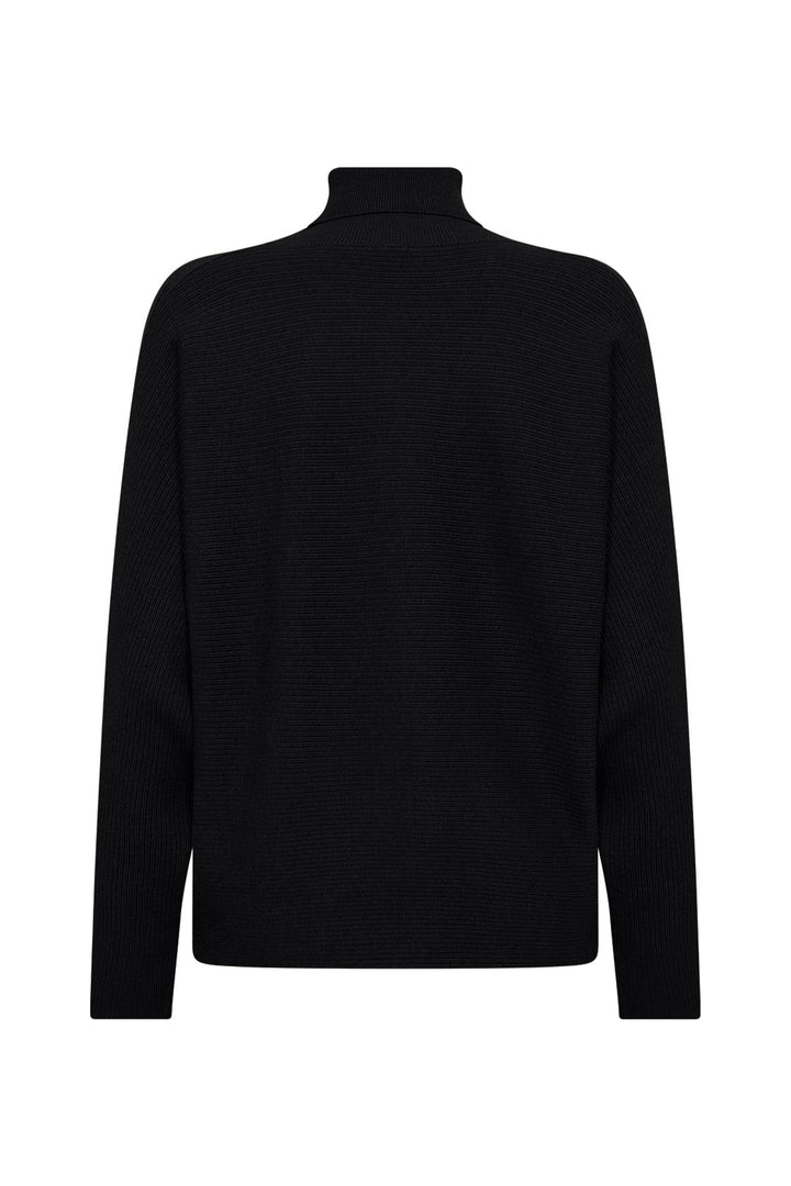 BLACK RIB T-NECK DOLMAN TOP