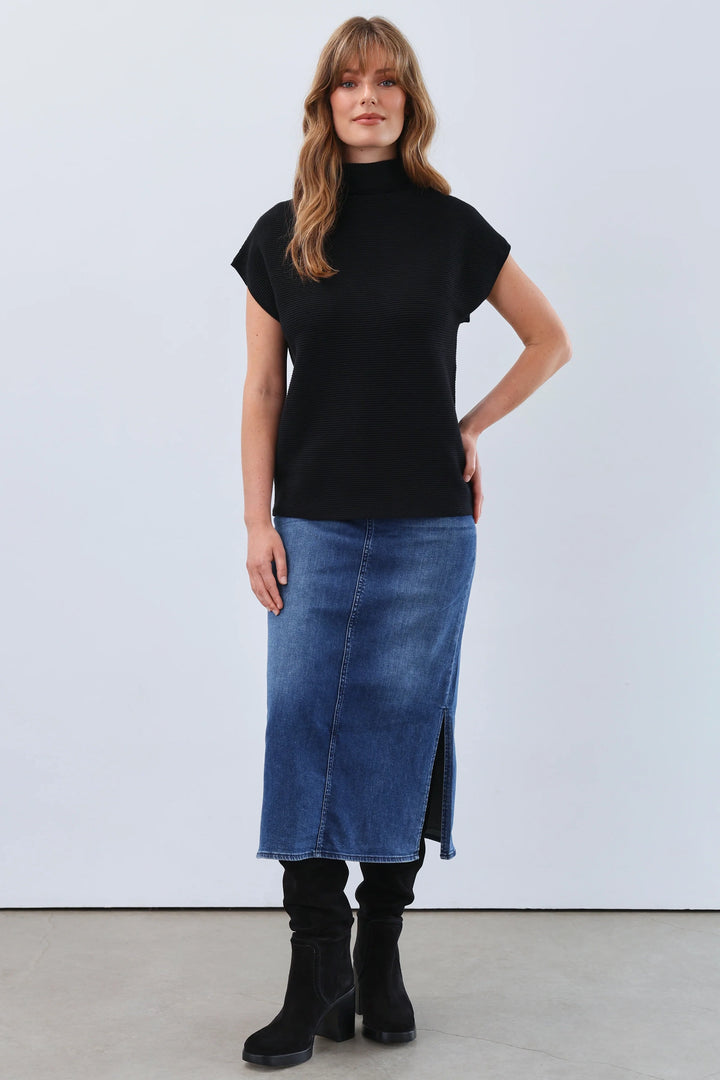 OTTOMAN CAP SLEEVE SWEATER TOP