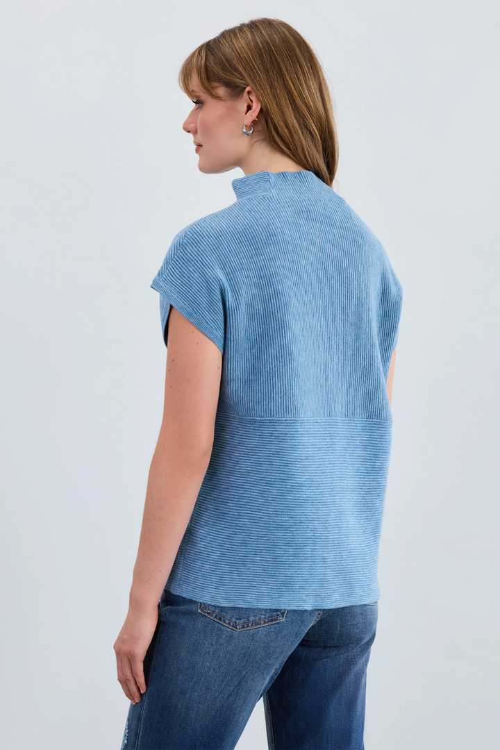 OTTOMAN CAP SLEEVE SWEATER TOP