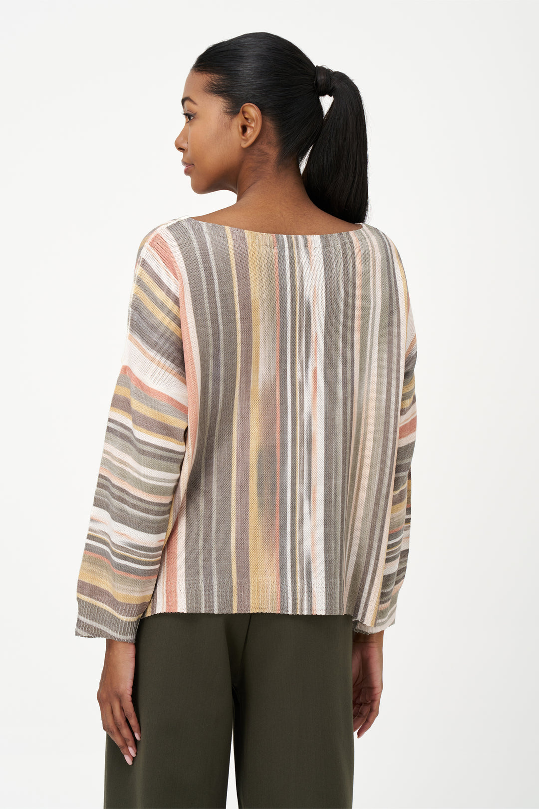 STRIPES DOLMAN SWEATER TOP