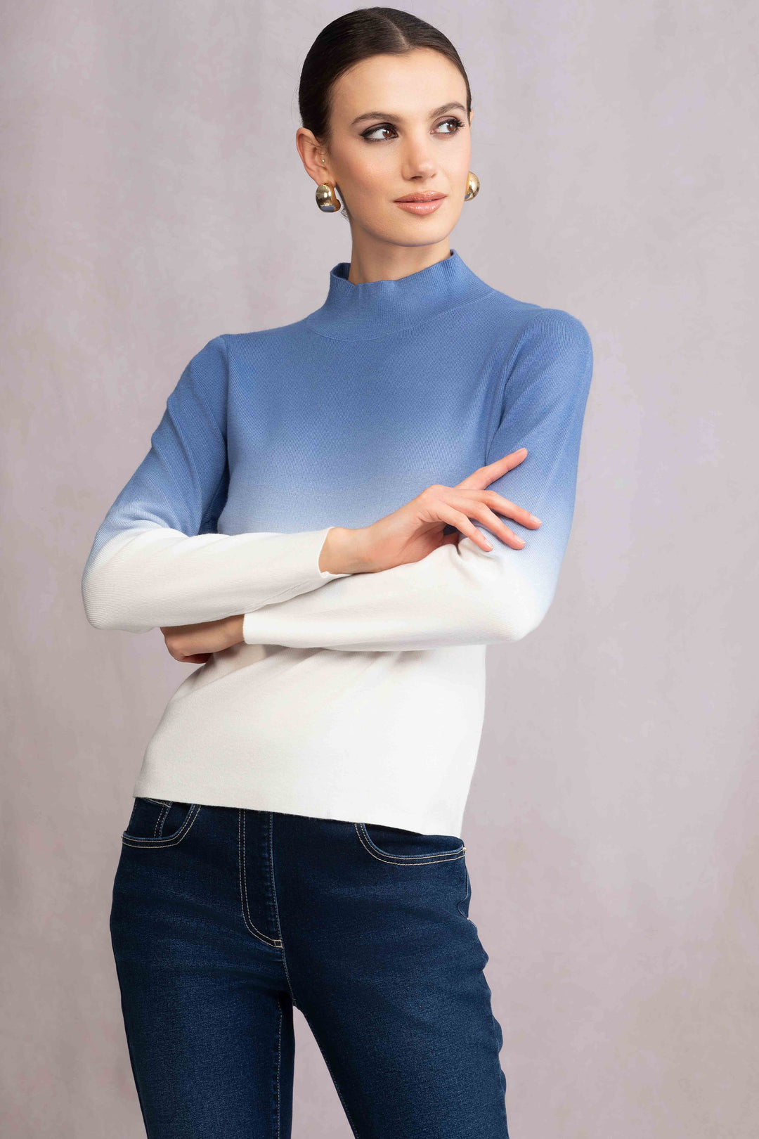 Alison Sheri Fall 2025 
eaturing a striking faded ombré effect in cool colours, it adds effortless flair to any outfit. 