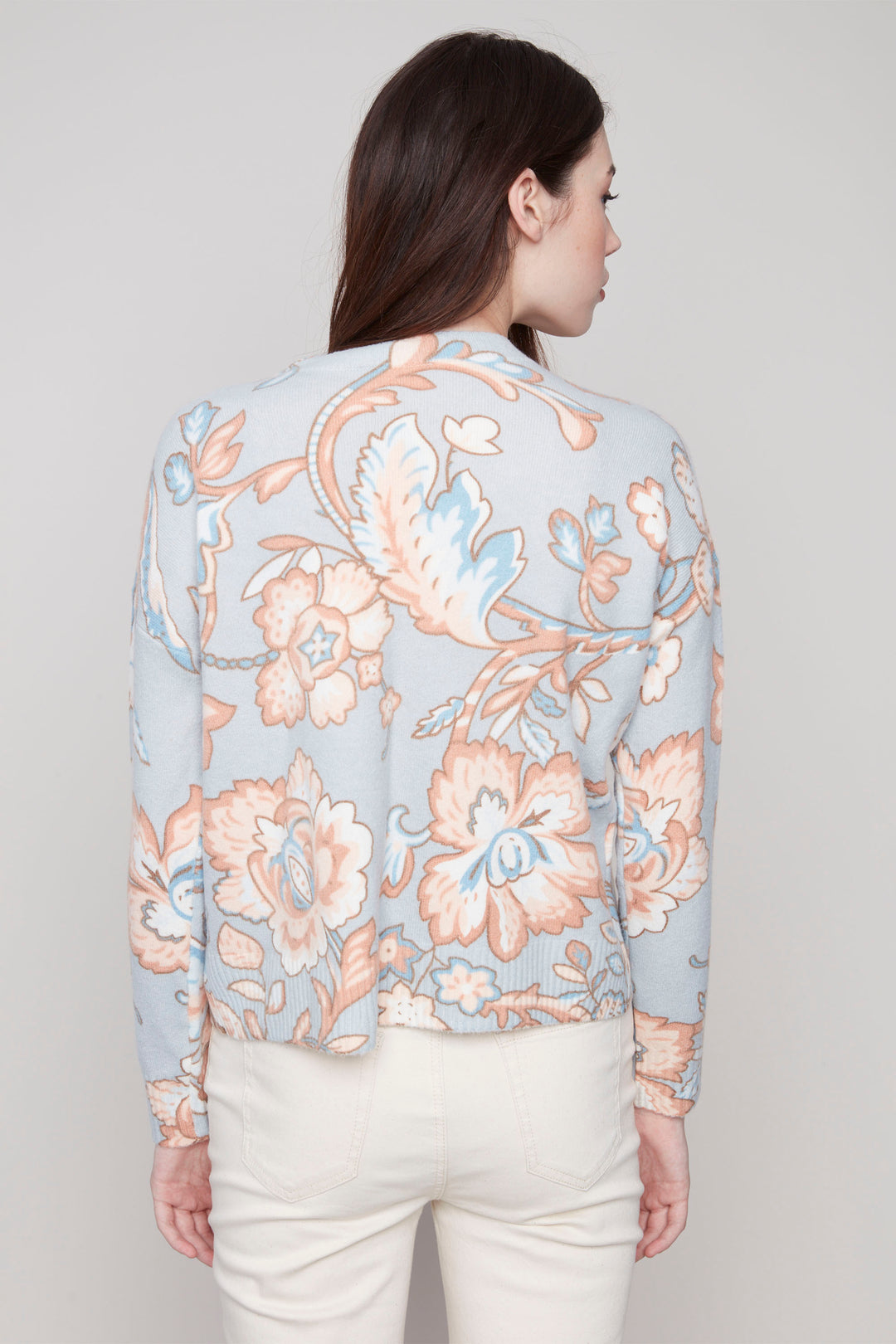 FLORAL LS SWEATER TOP