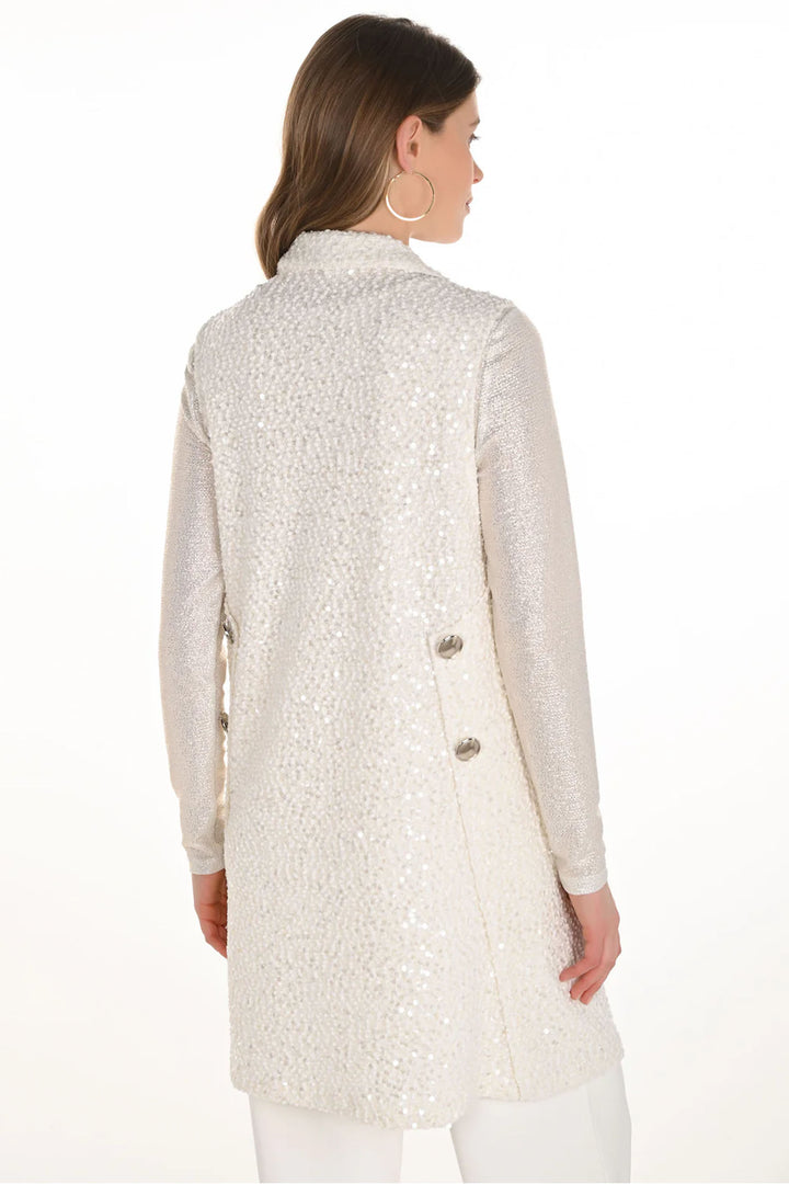 WINTER WHITEBOUCLE TEXTURED SEQUIN VEST