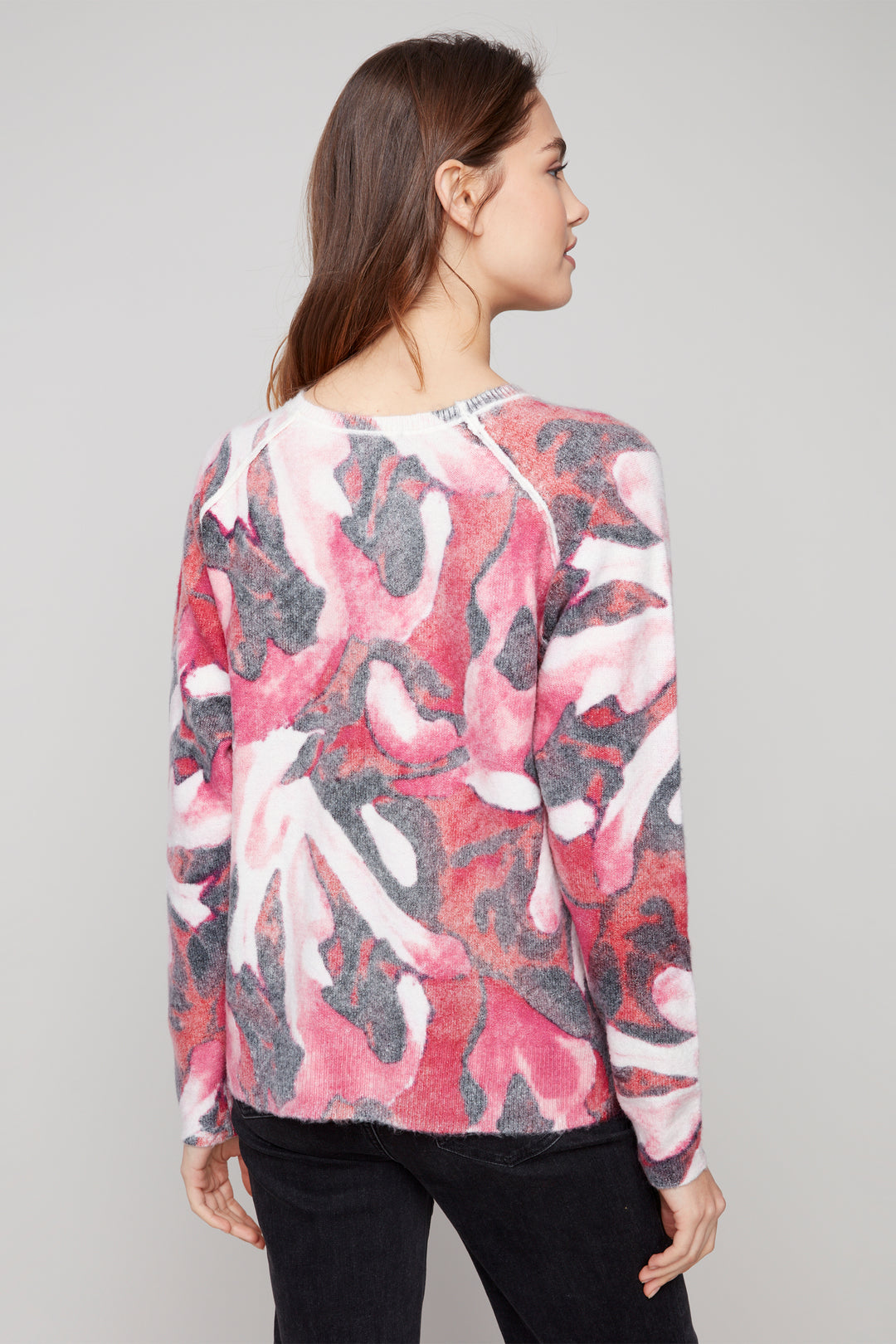 REVERSIBLE CASCADE PRINT SWEATER TOP