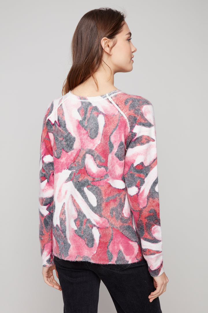REVERSIBLE CASCADE PRINT SWEATER TOP