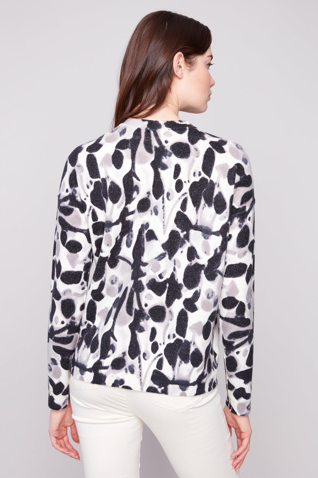 SMUDGE REVERSIBLE PRINTED SWEATER TOP