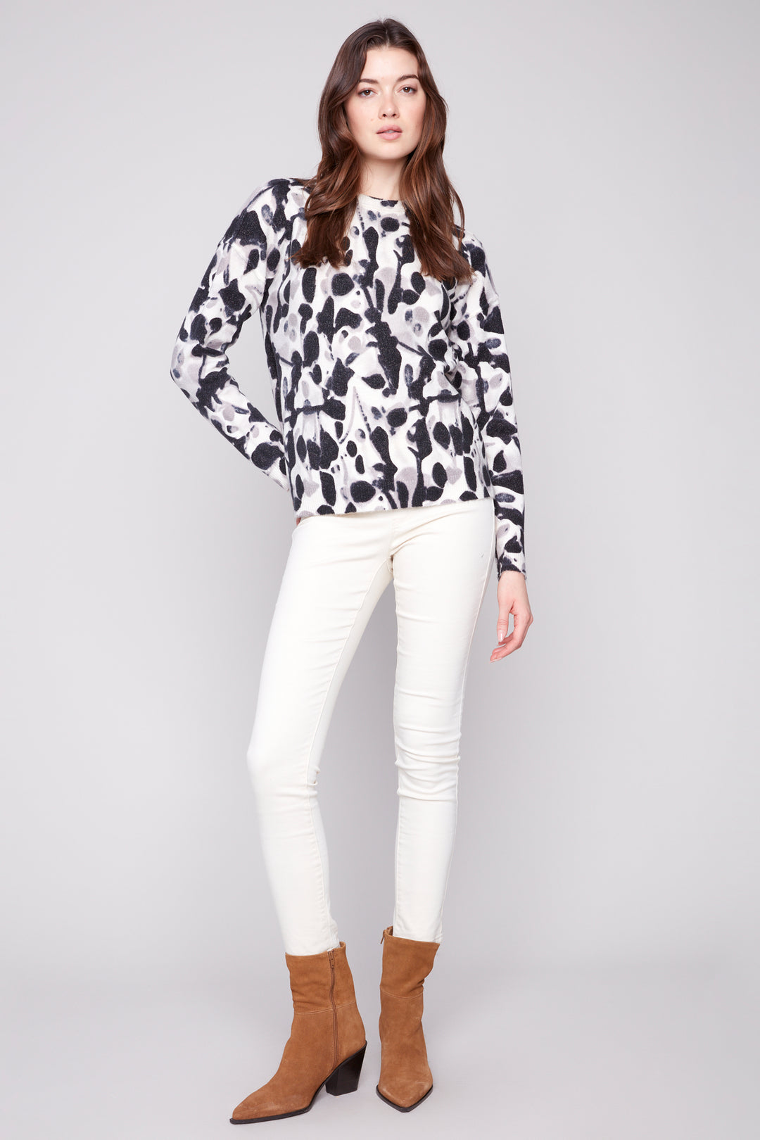 SMUDGE REVERSIBLE PRINTED SWEATER TOP