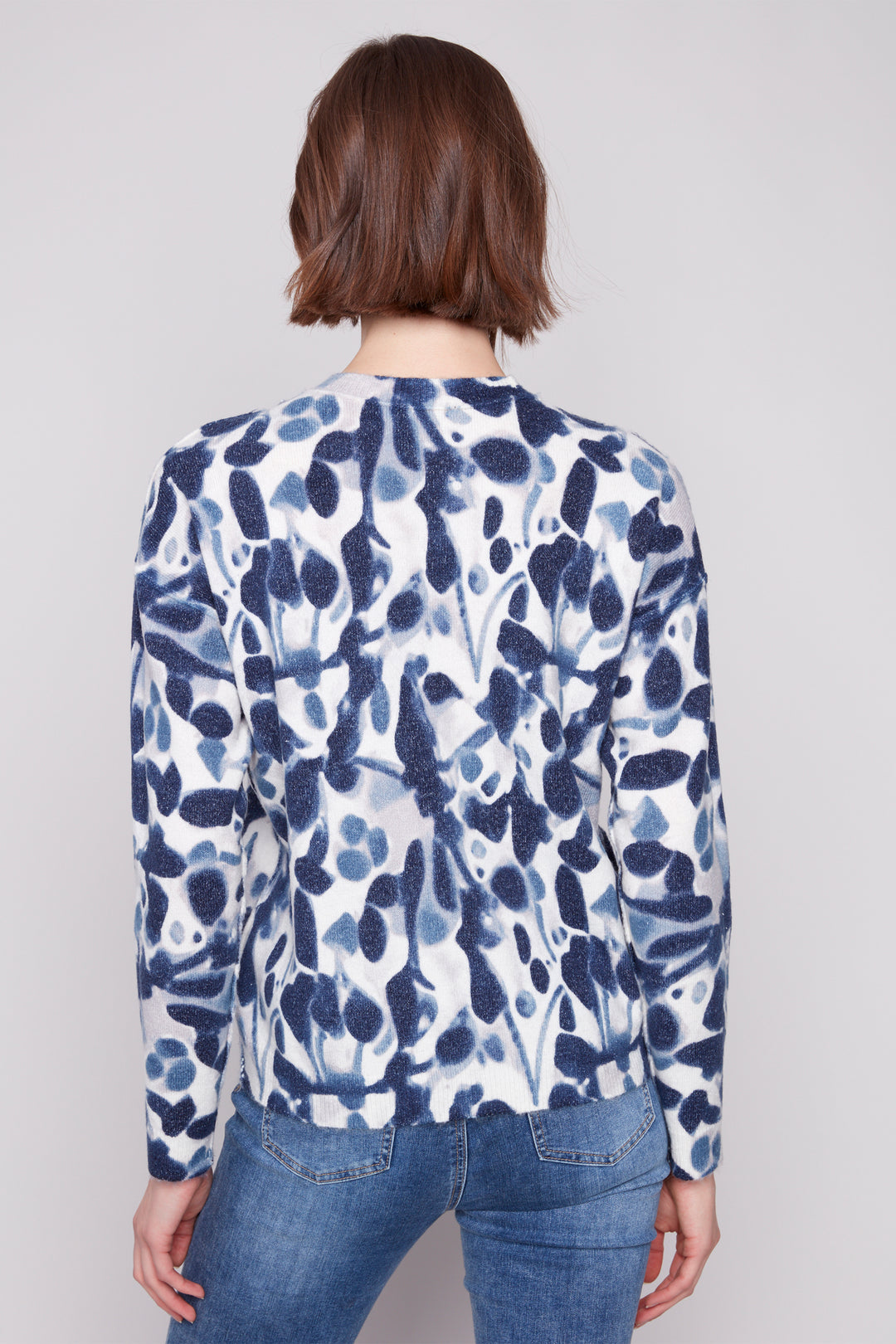 SMUDGE REVERSIBLE PRINTED SWEATER TOP