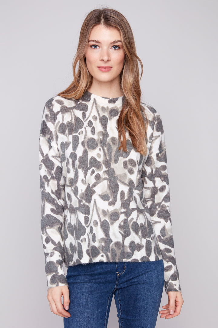 SMUDGE REVERSIBLE PRINTED SWEATER TOP
