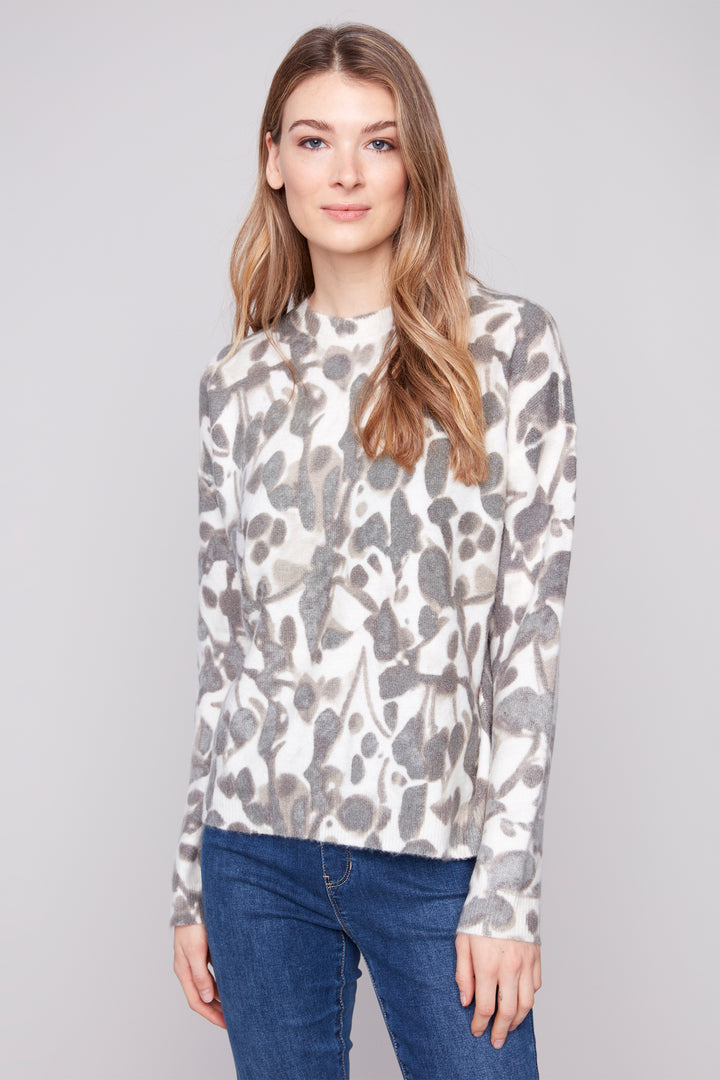 SMUDGE REVERSIBLE PRINTED SWEATER TOP